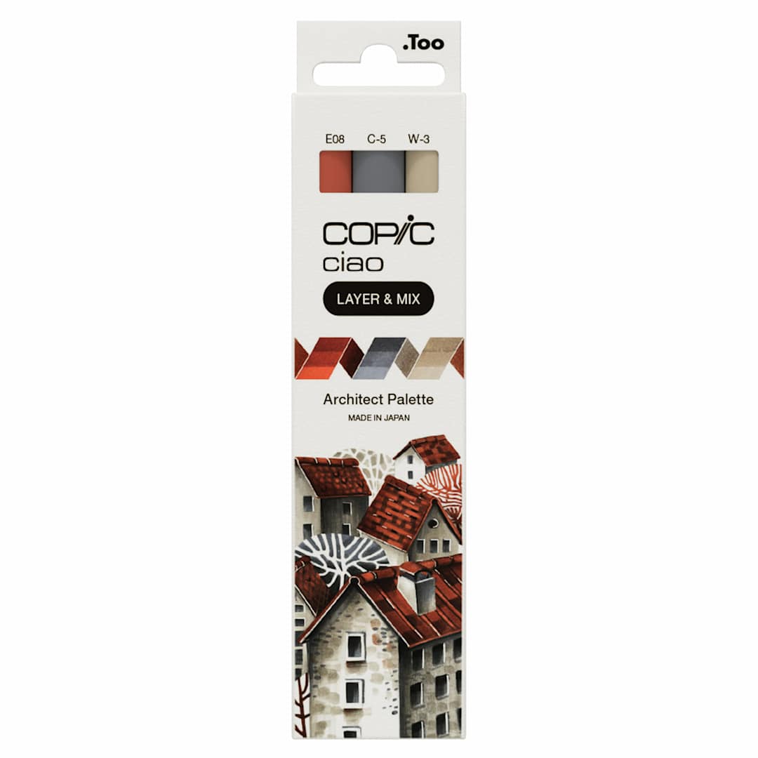 Open in modal - Copic Ciao Double Ended Markers - Layer & Mix Set of 3, Architect Palette