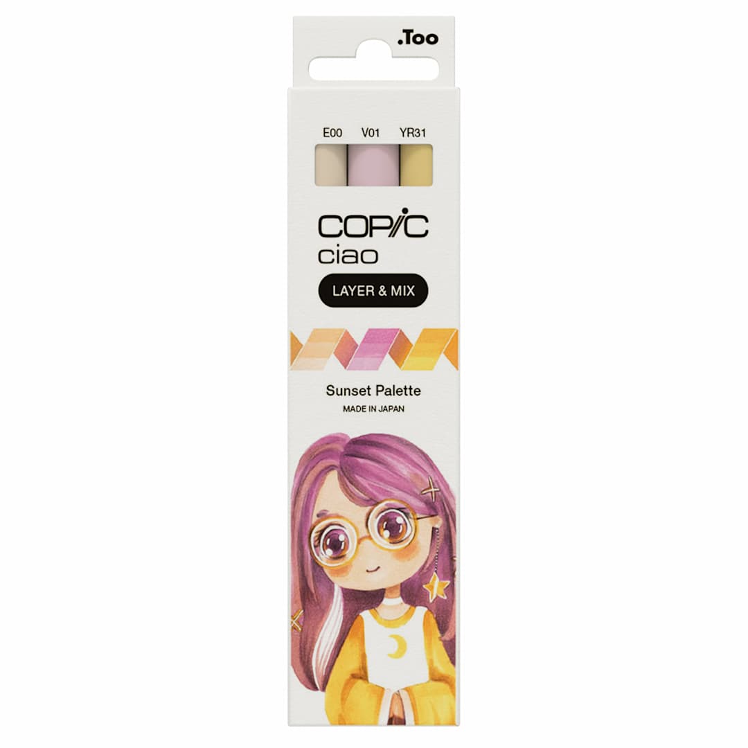 Open in modal - Copic Ciao Double Ended Markers - Layer & Mix Set of 3, Sunset Palette