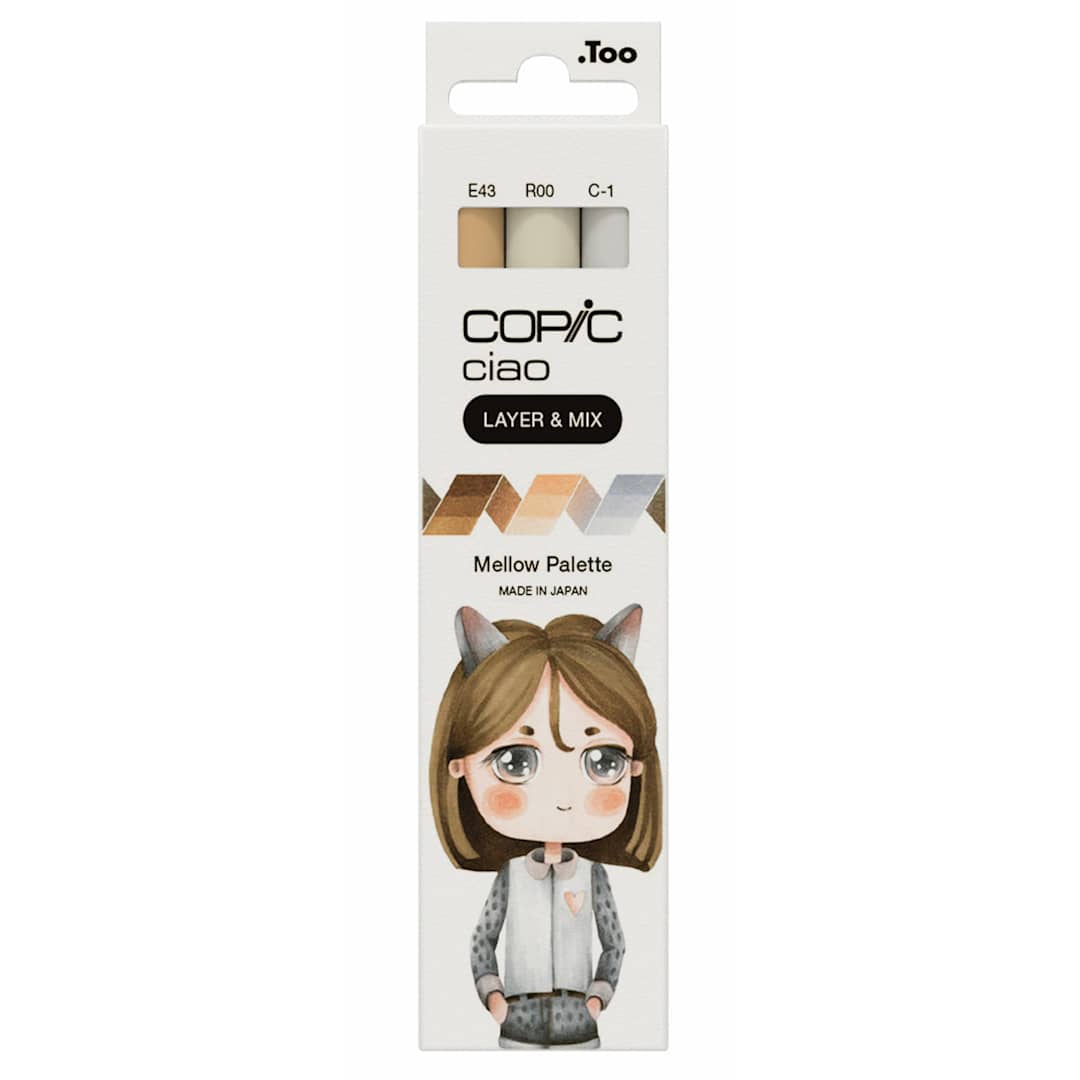 Open in modal - Copic Ciao Double Ended Markers - Layer & Mix Set of 3, Mellow Palette