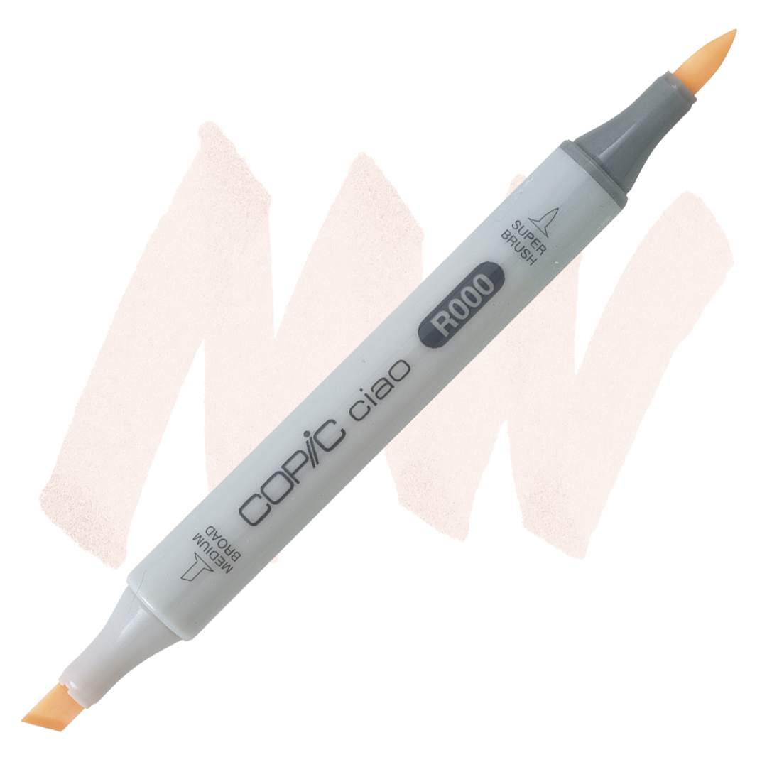 Open in modal - Copic Ciao Double Ended Marker - Cherry White R000 marker and swatch