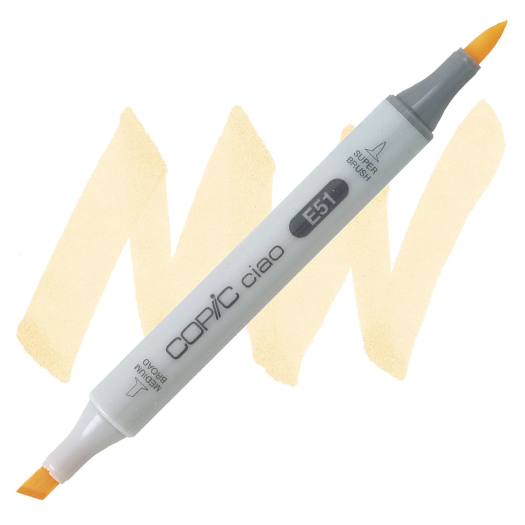 Open in modal - Copic Ciao Double Ended Marker - Milky White E51 marker and swatch