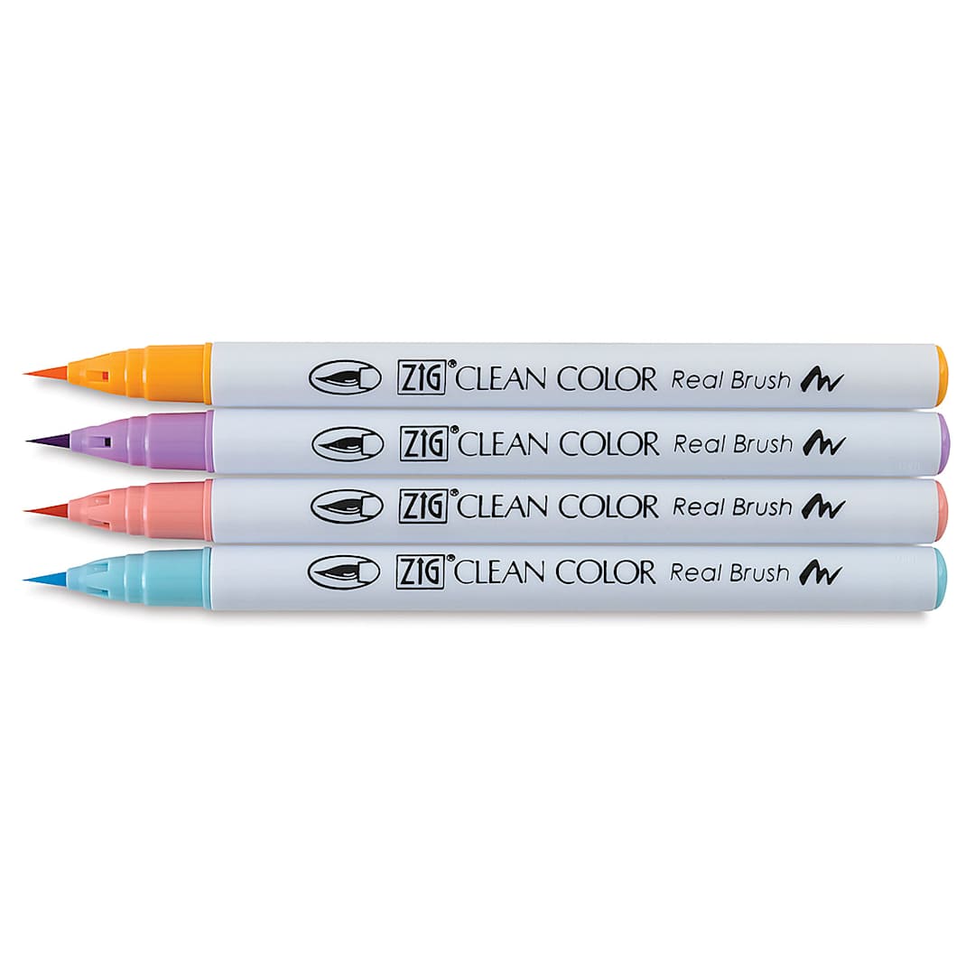 Open in modal - Zig Clean Color Real Brush Pen Set - Components of Pale Colors Set of 4 