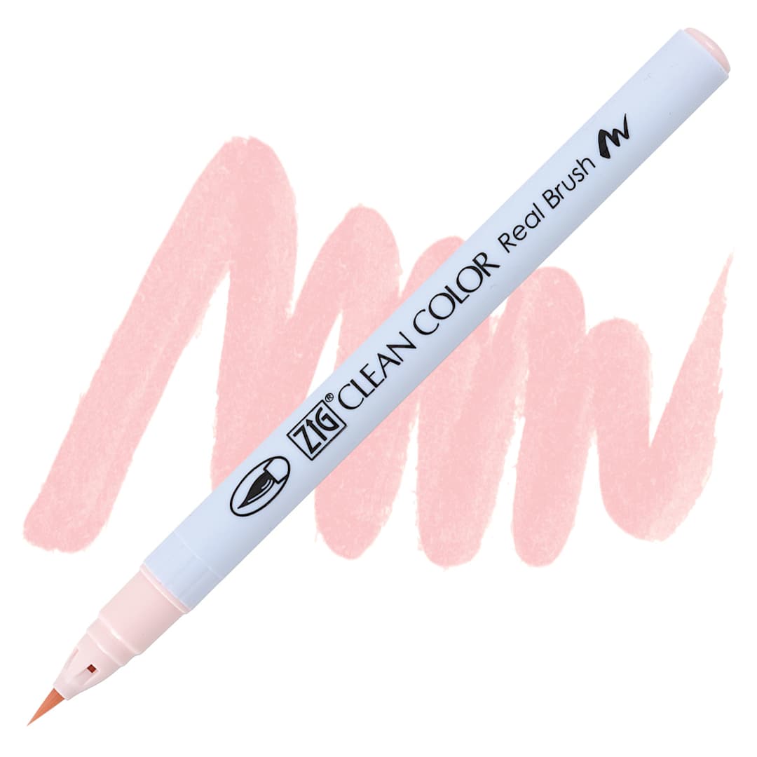 Open in modal - Kuretake Zig Clean Color Real Brush Pen - Pale Pink pen and swatch