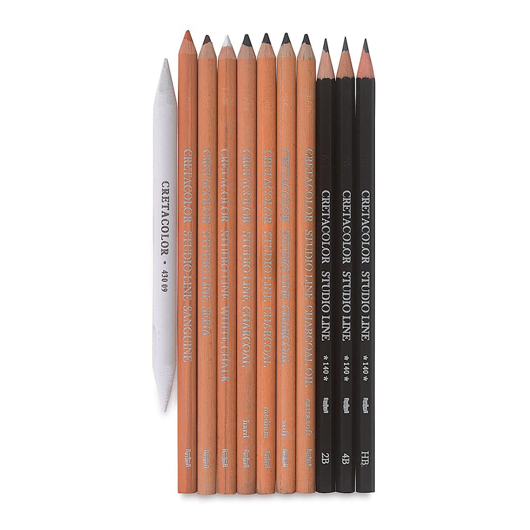 Open in modal - Cretacolor Teacher's Choice Sets - Components of Drawing 101 Set shown upright