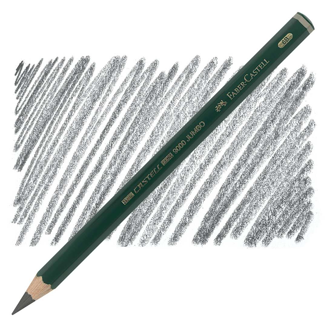 Open in modal - Faber-Castell 9000 Jumbo Pencil - 6B pencil and swatch