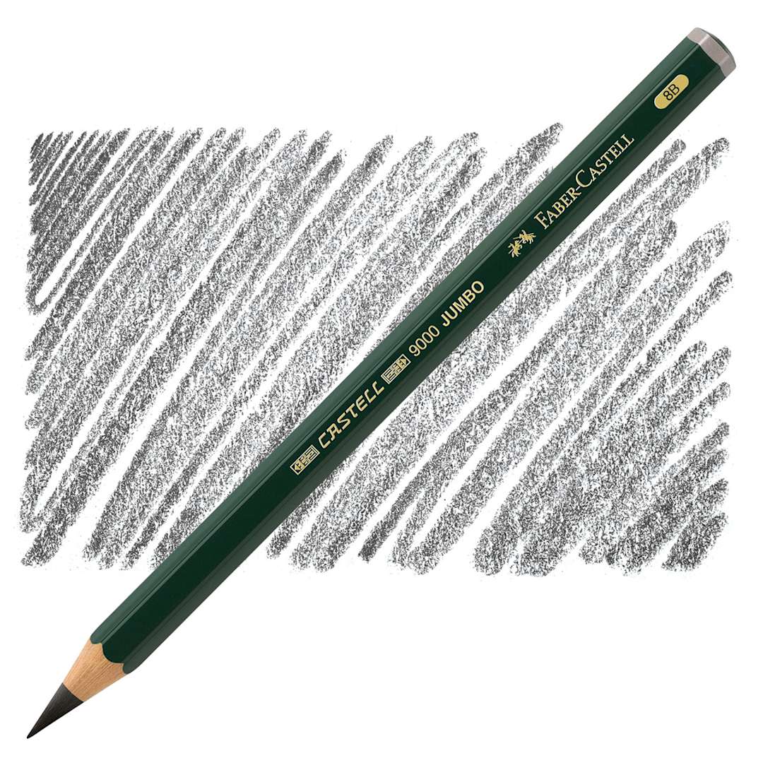 Open in modal - Faber-Castell 9000 Jumbo Pencil - 8B pencil and swatch
