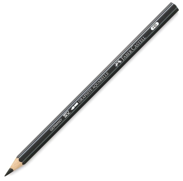 Open in modal - Faber-Castell Graphite Aquarelle Pencils - Single Graphite Aquarelle Pencil shown at angle