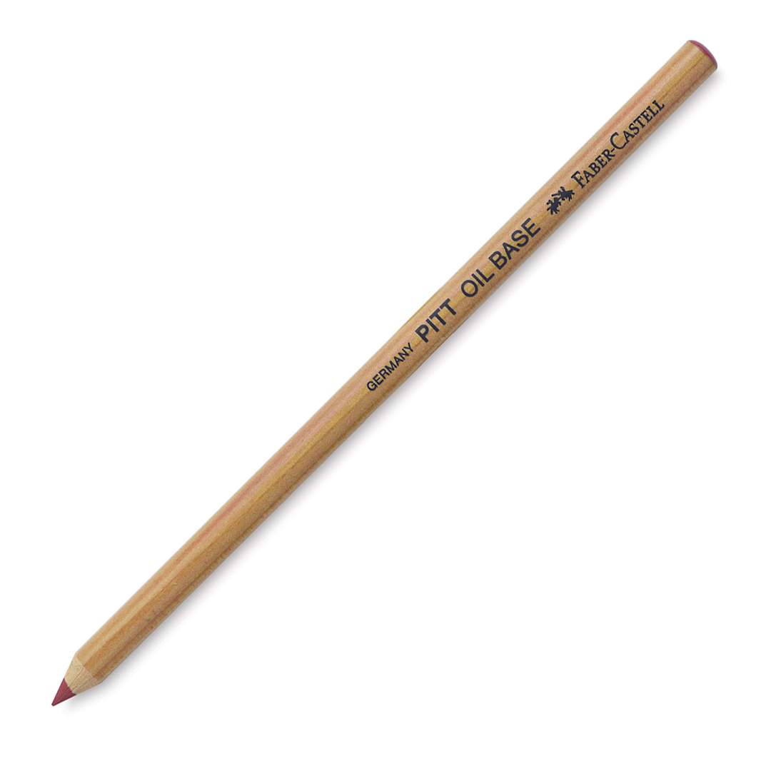 Open in modal - Oil-Based Monochrome Artist Pencil - Angled view of Sanguine Medium hardness pencil