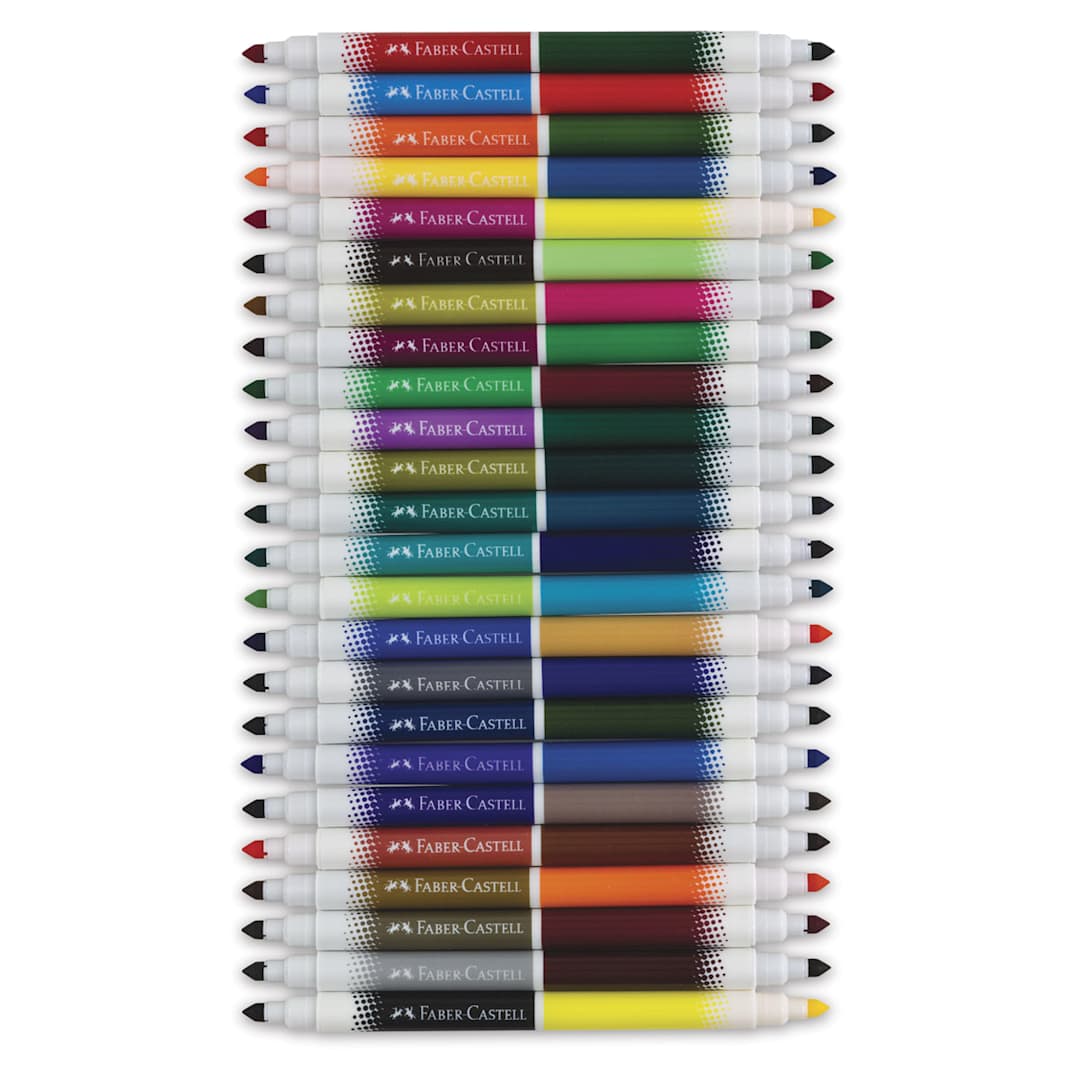 Open in modal - DuoTip Washable Markers - Set of 24 Markers shown uncapped and horizontally