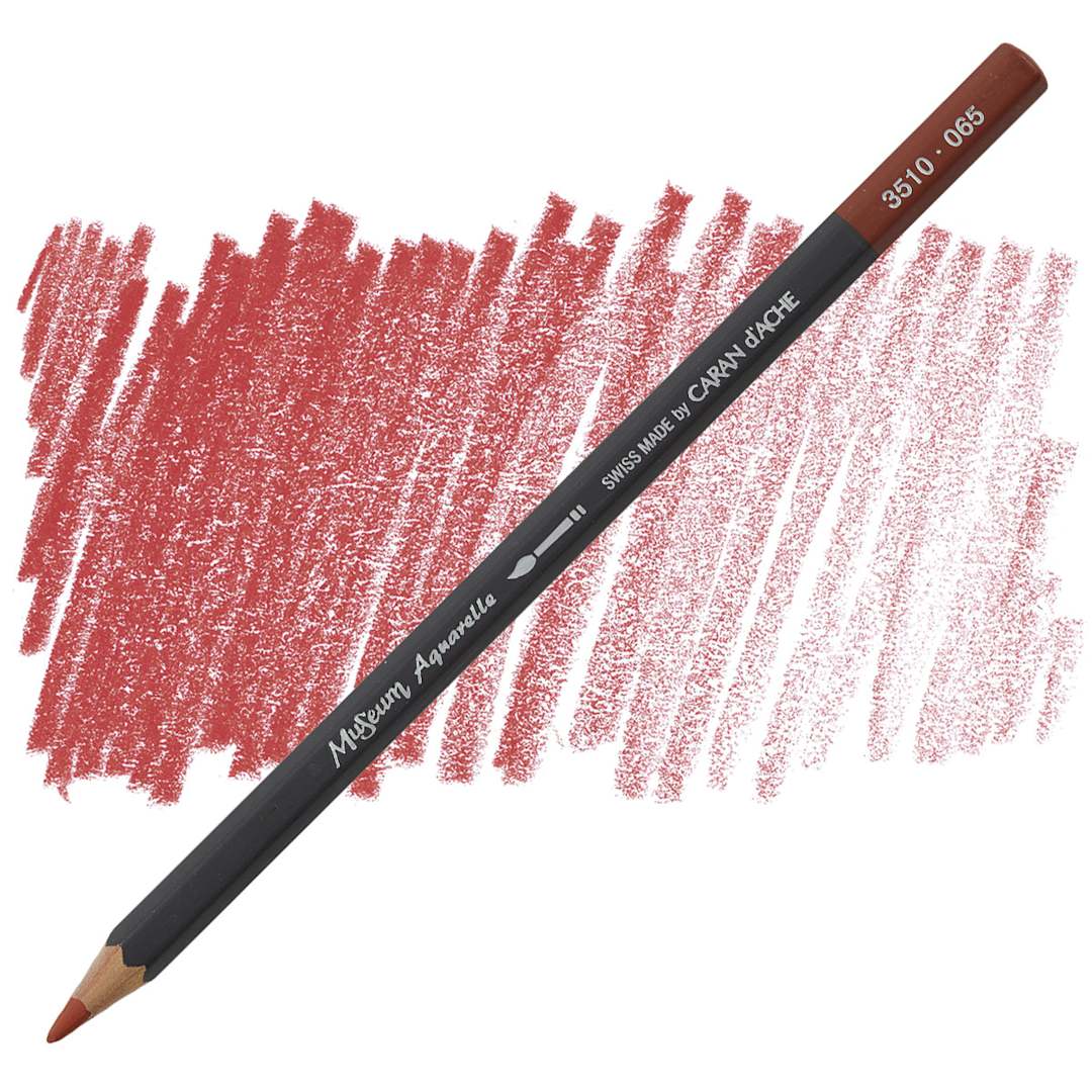 Open in modal - Caran D'Ache Museum Aquarelle Pencil - Russet pencil and swatch