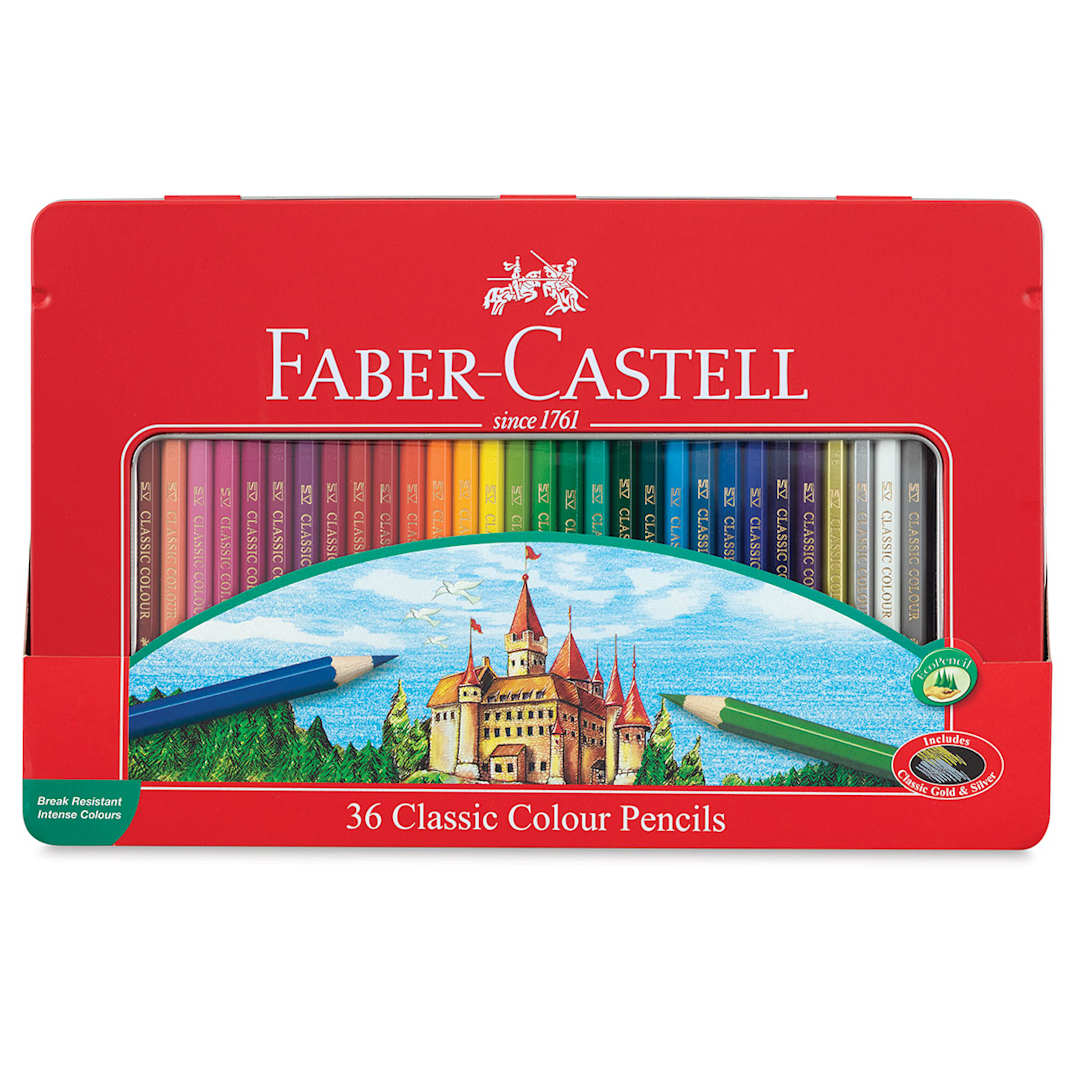 Open in modal - Faber-Castell Classic Color Pencil Sets - Top view of package of 36 pencils