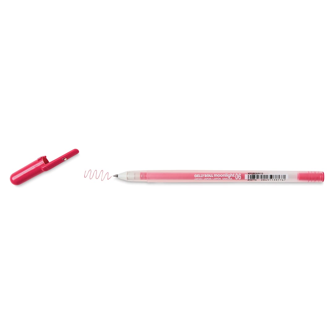 Open in modal - Sakura Gelly Roll Moonlight Pen - Red, Fine Point with cap off