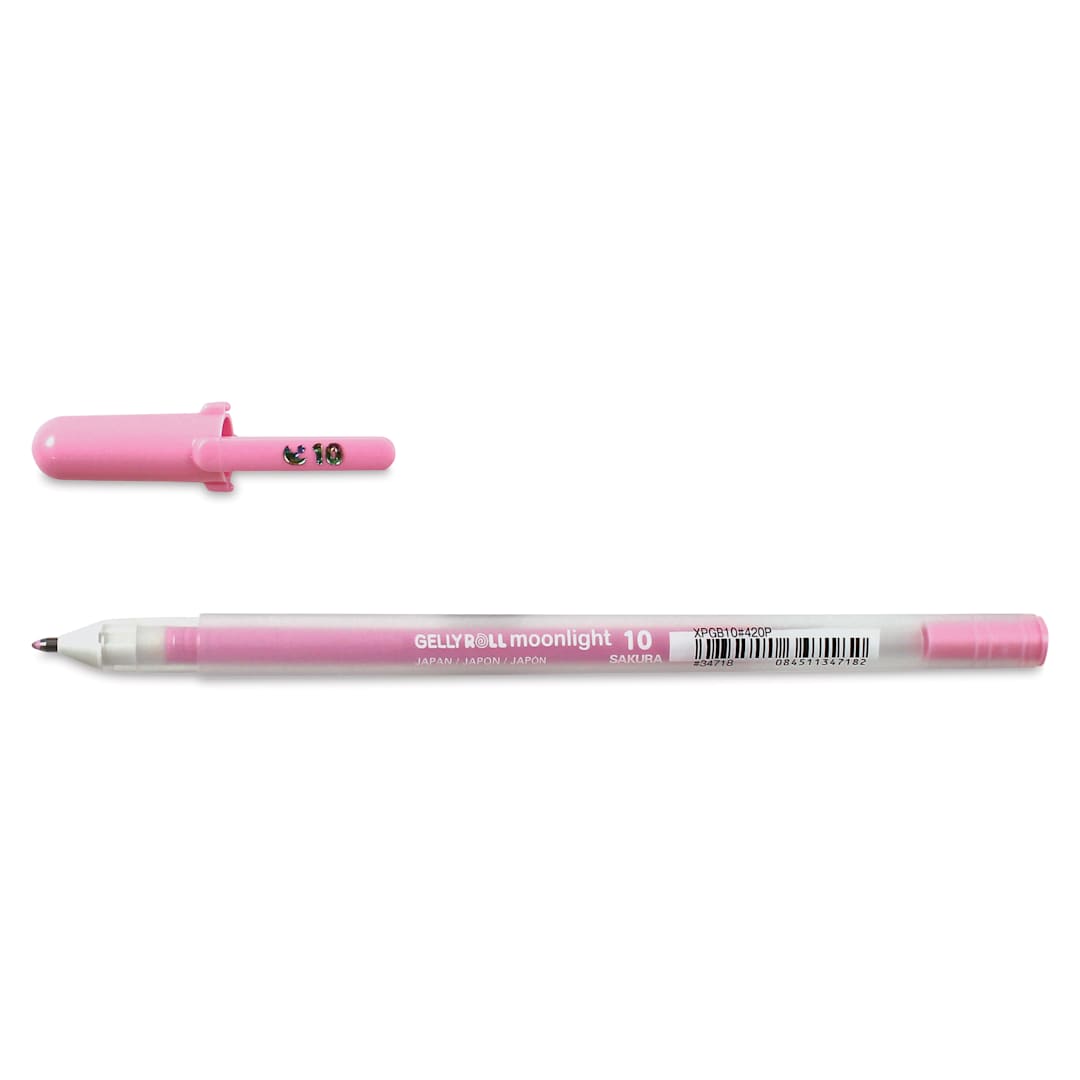 Open in modal - Sakura Gelly Roll Moonlight Pen - Pastel Pink, Bold Point with cap off