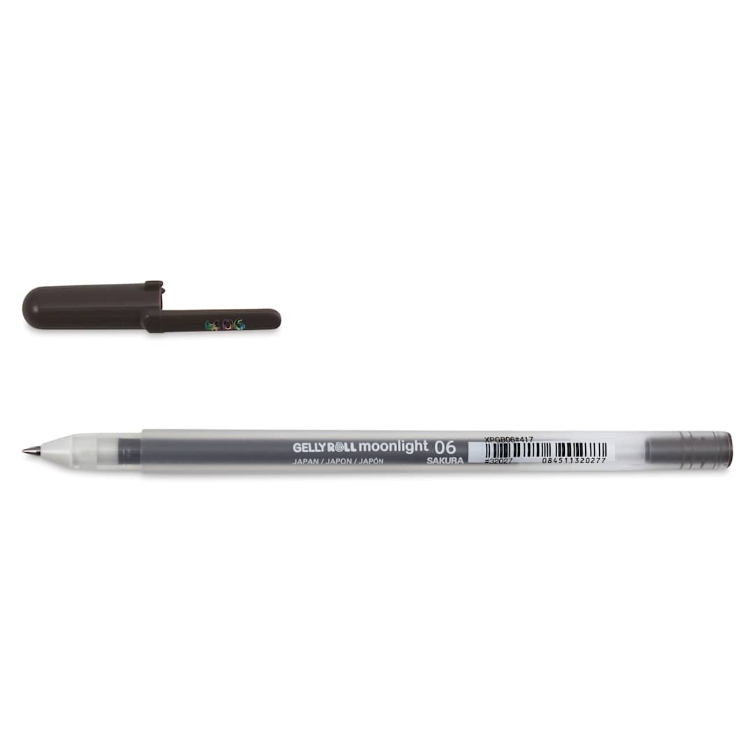 Open in modal - Sakura Gelly Roll Moonlight Pen - Vandyke Brown, Fine Point with cap off