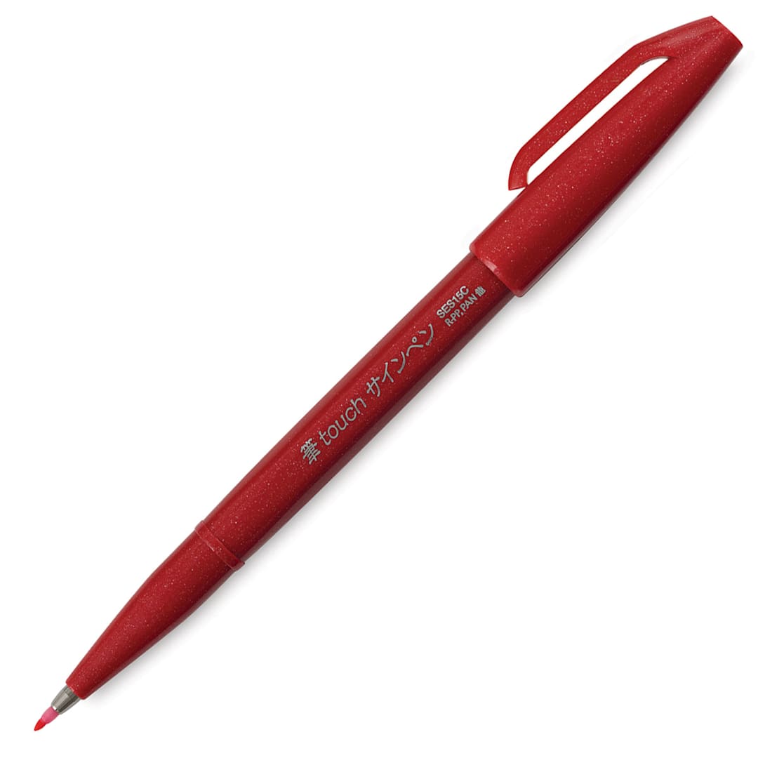 Open in modal - Pentel Arts Brush Tip Sign Pen - Red