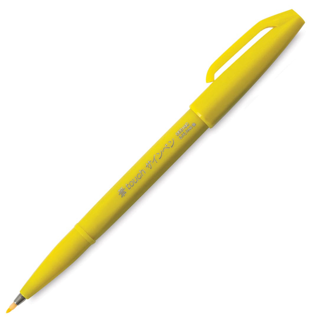 Open in modal - Pentel Arts Brush Tip Sign Pen - Yellow