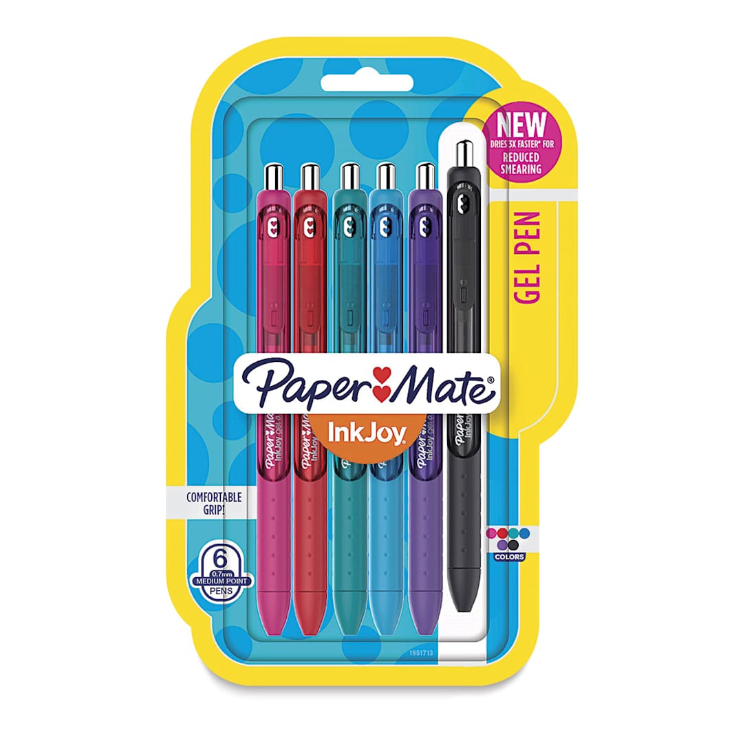 Open in modal - Paper Mate Inkjoy Retractable Gel Pens - Fashion Colors, Set of 6, front of the packaging