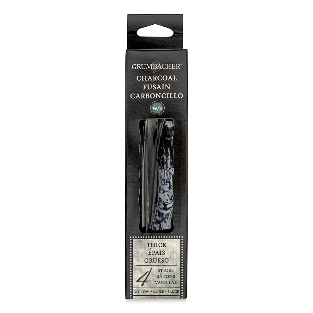 Open in modal - Grumbacher Willow Charcoal - Pkg of 4 front of box