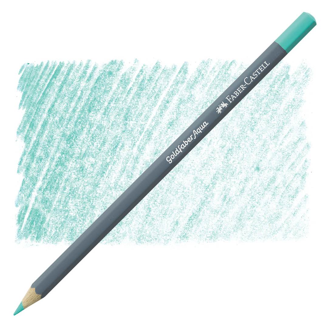 Open in modal - Faber Castell Goldfaber Aqua Watercolor Pencil - Pastel Pthalo Green 461 pencil and swatch