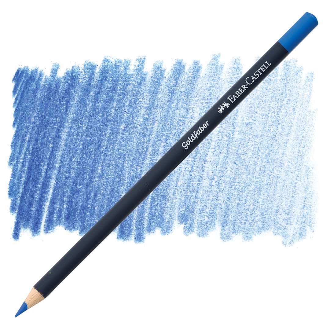 Open in modal - Faber-Castell Goldfaber Color Pencil - Light Ultramarine 140 pencil and swatch