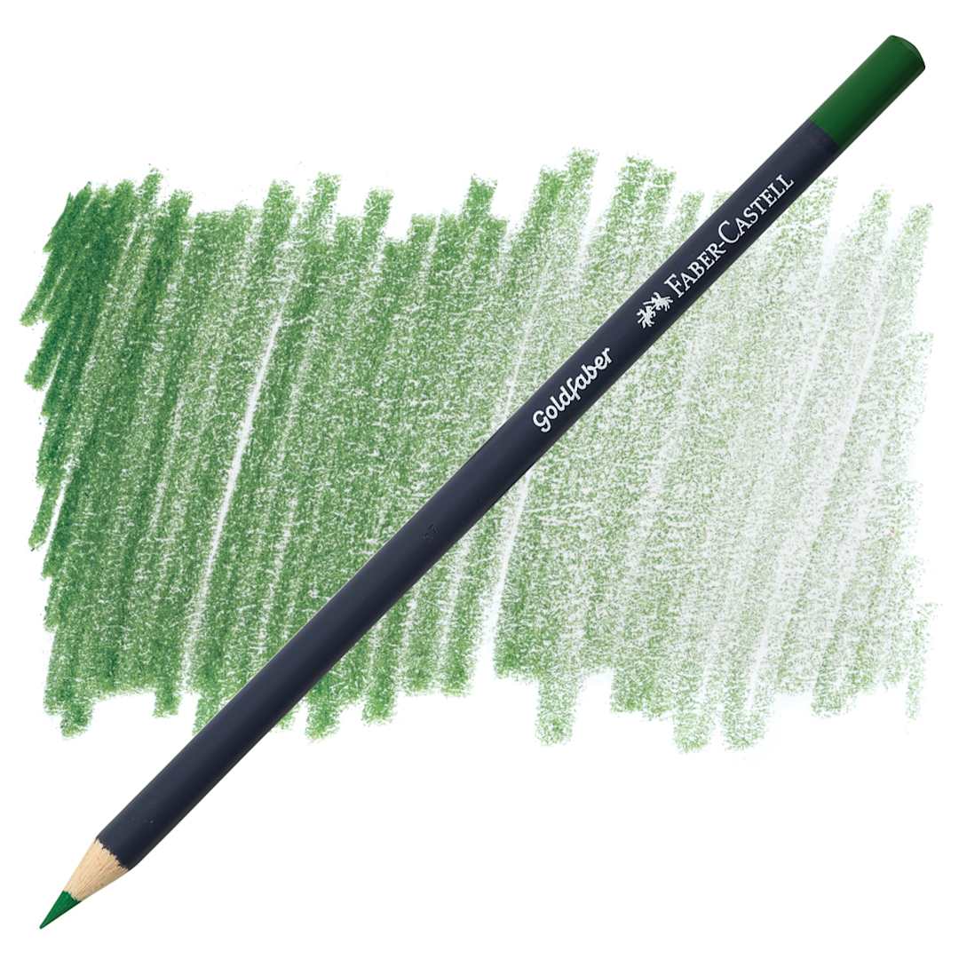 Open in modal - Faber-Castell Goldfaber Color Pencil - Permanent Green Olive 167 pencil and swatch
