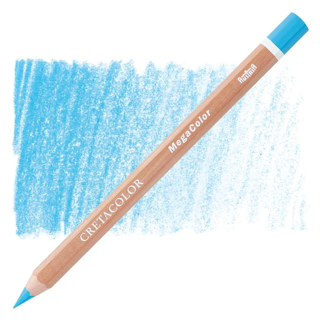 Open in modal - Cretacolor Mega Colored Pencil - Light Blue pencil and swatch