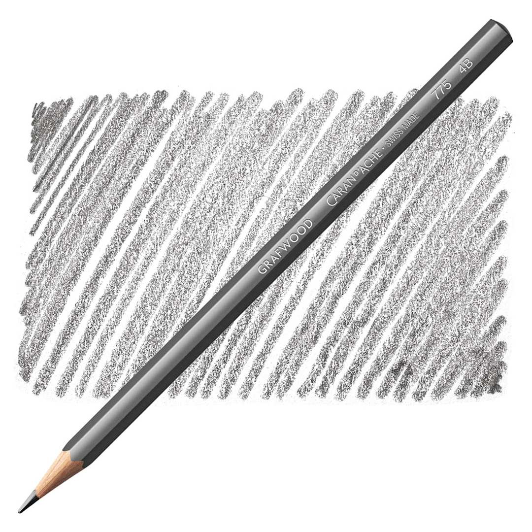Open in modal - Caran d'Ache Grafwood Pencil - 4B pencil and swatch
