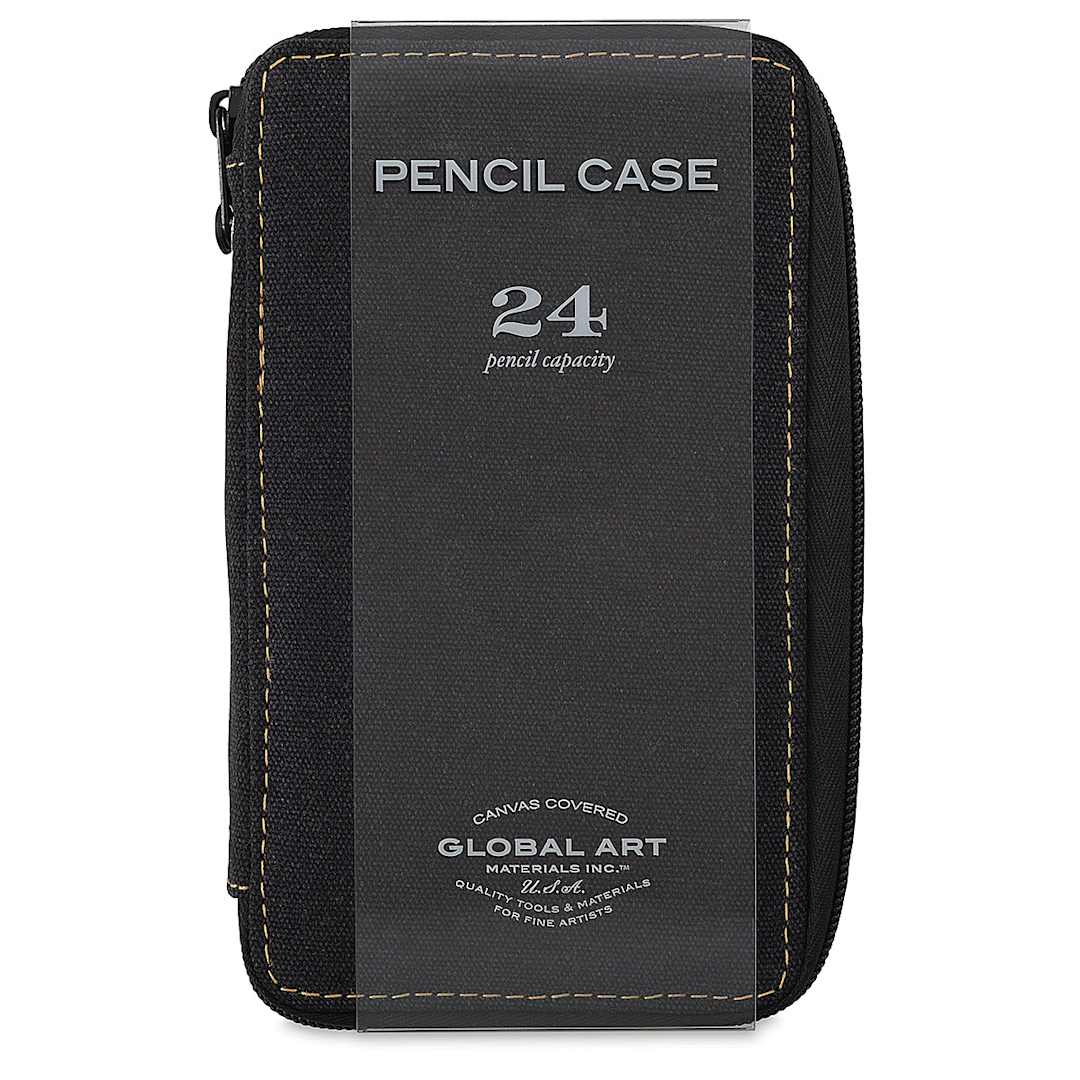 Open in modal - Speedball Canvas Pencil Case - Black, for 24 Pencils, front of the packaging sleeve