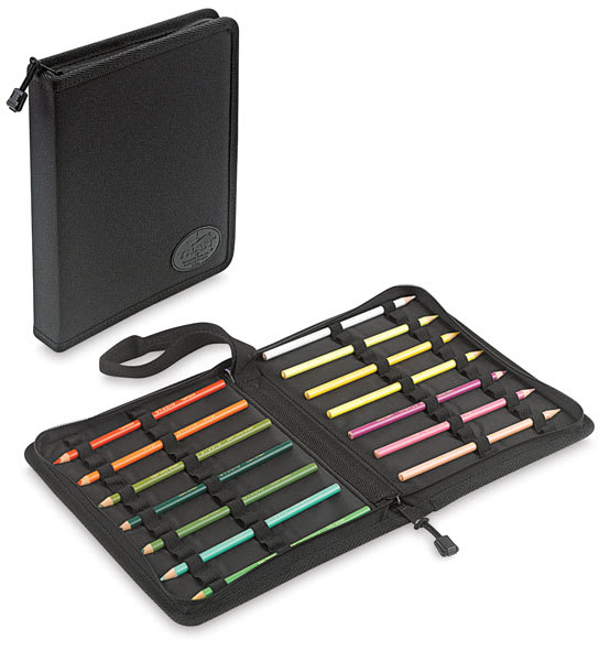 Open in modal - Tran Deluxe Pencil Cases - 2 48 pc cases shown, one closed, one open with pencils (not included)
