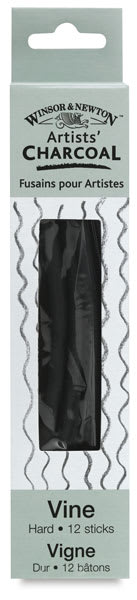 Open in modal - Vine Charcoal, Pkg of 12 Sticks - Hard (Outside of package)