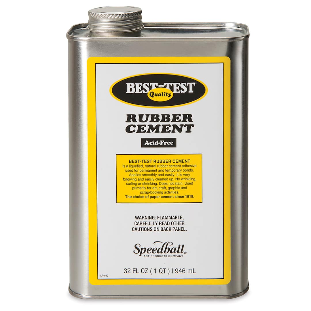 Open in modal - Best-Test Rubber Cement - Front view of 32 oz Metal Can