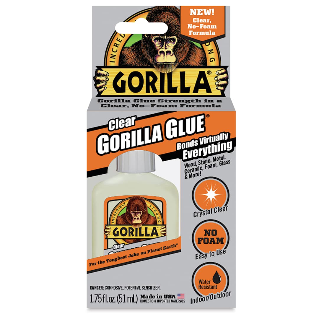 Open in modal - Gorilla Clear Glue - Front of package of 1.75 oz Glue