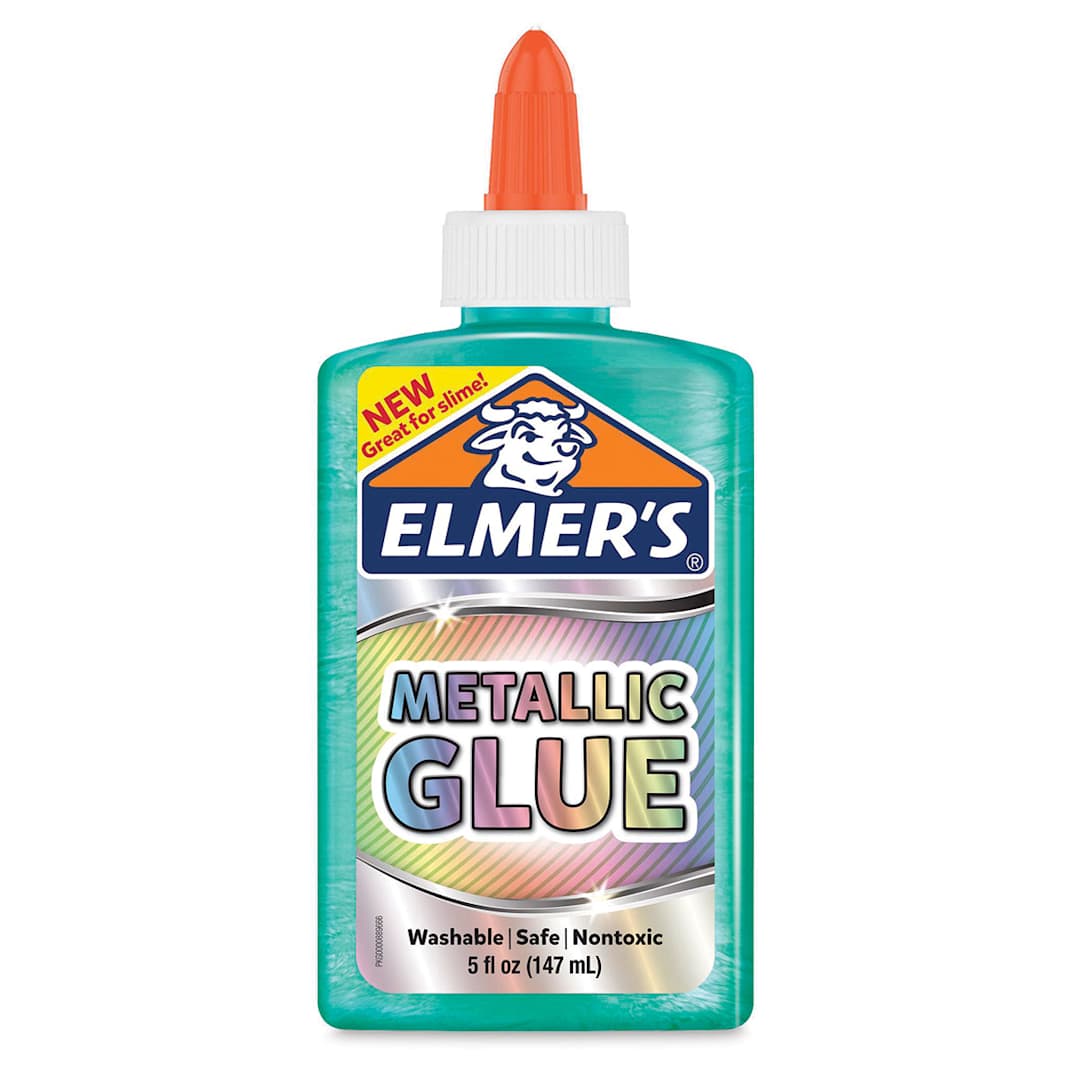 Open in modal - Elmer's Metallic Glue - Front of 5 oz. Teal Bottle