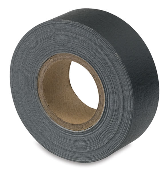 Open in modal - Opaque Black Tape - Angled view of upright roll
