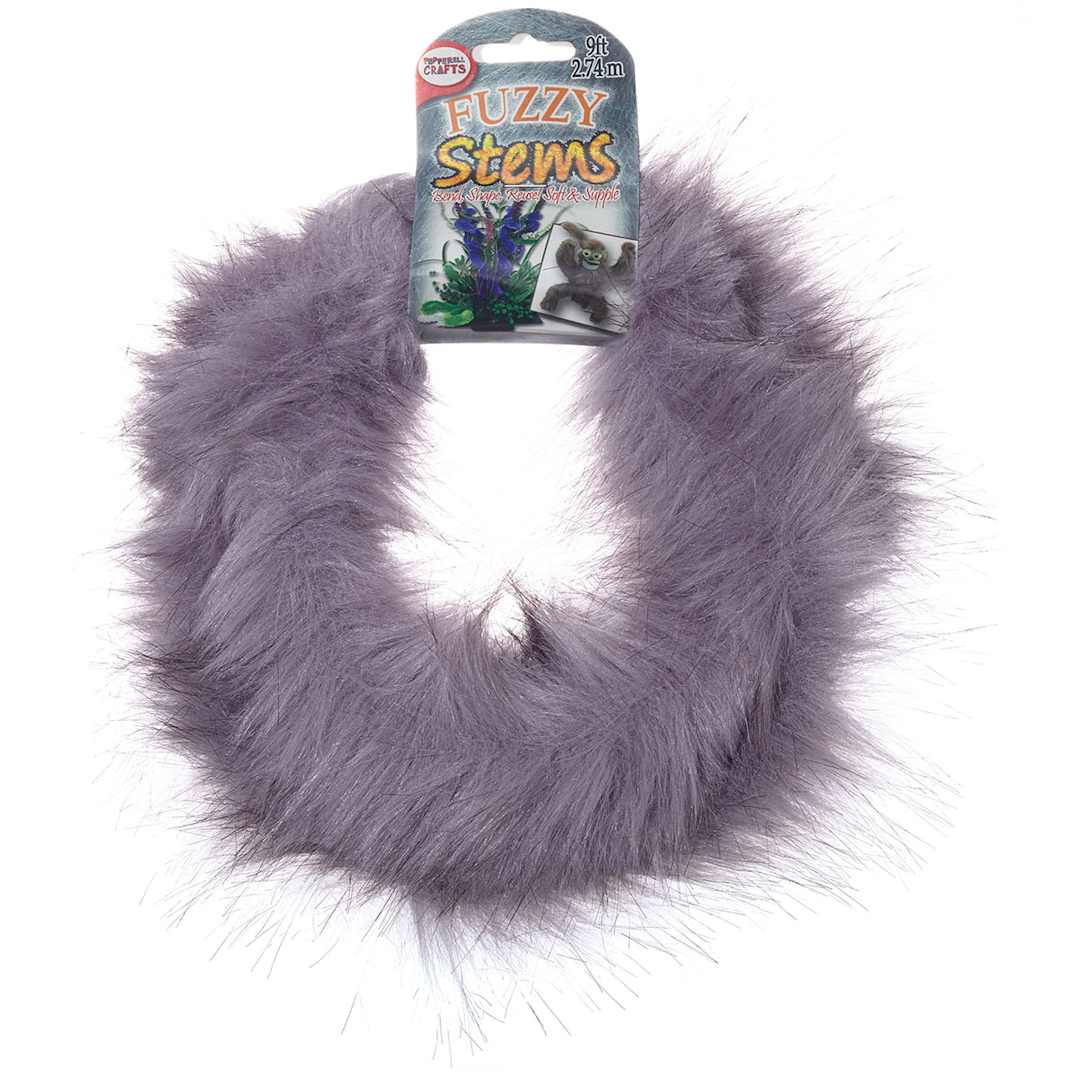 Open in modal - Pepperell Craft Fuzzy Stems - 9 Ft Roll of Gray wire on hanging label