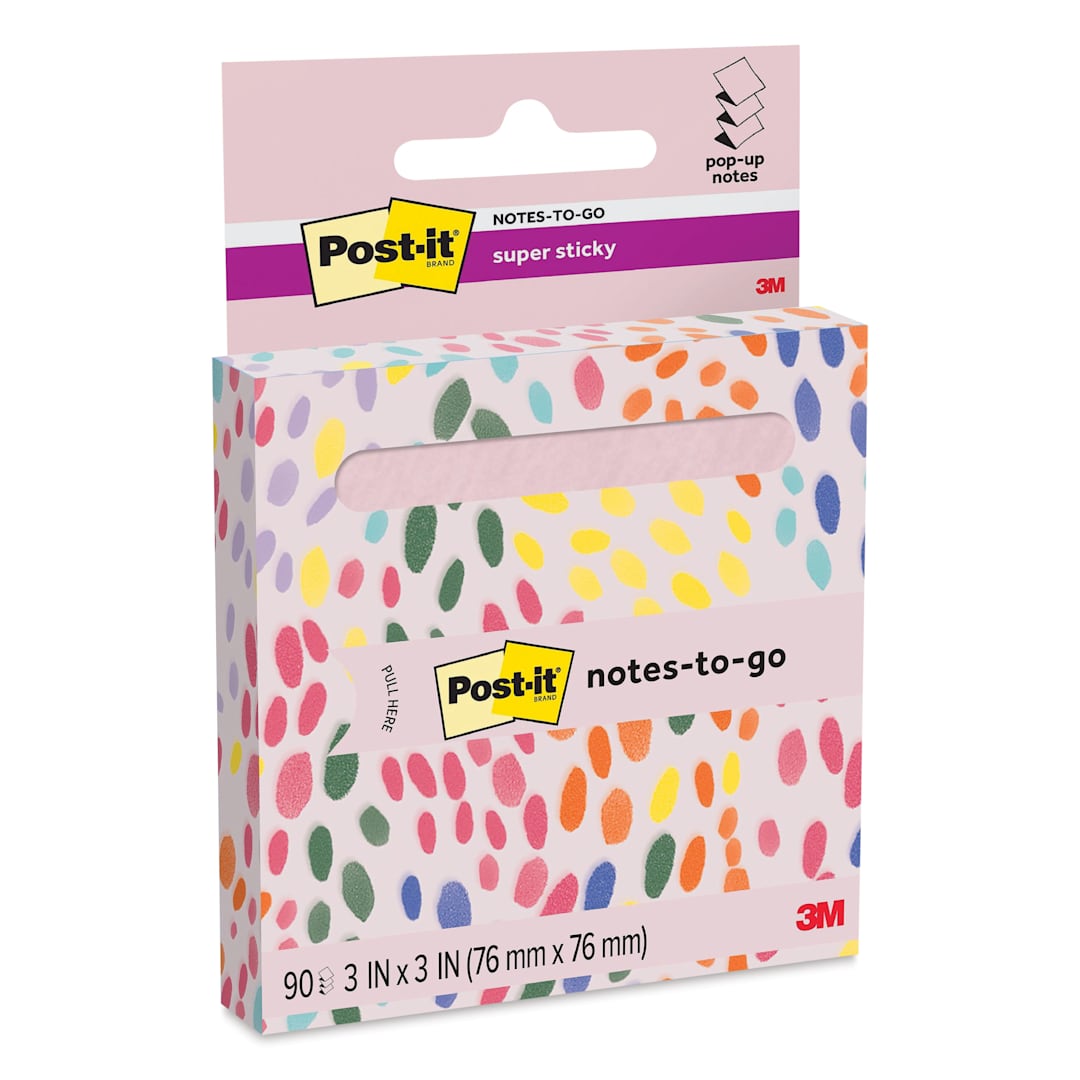 Open in modal - Post-it Super Sticky Notes-to-go Pop-Up Notes - Pink Salt, 3" x 3" front of packaging