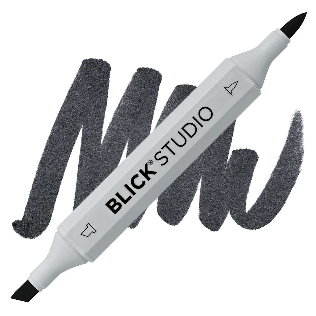 Open in modal - Blick Studio Brush Marker - Basic Gray 6 marker and swatch