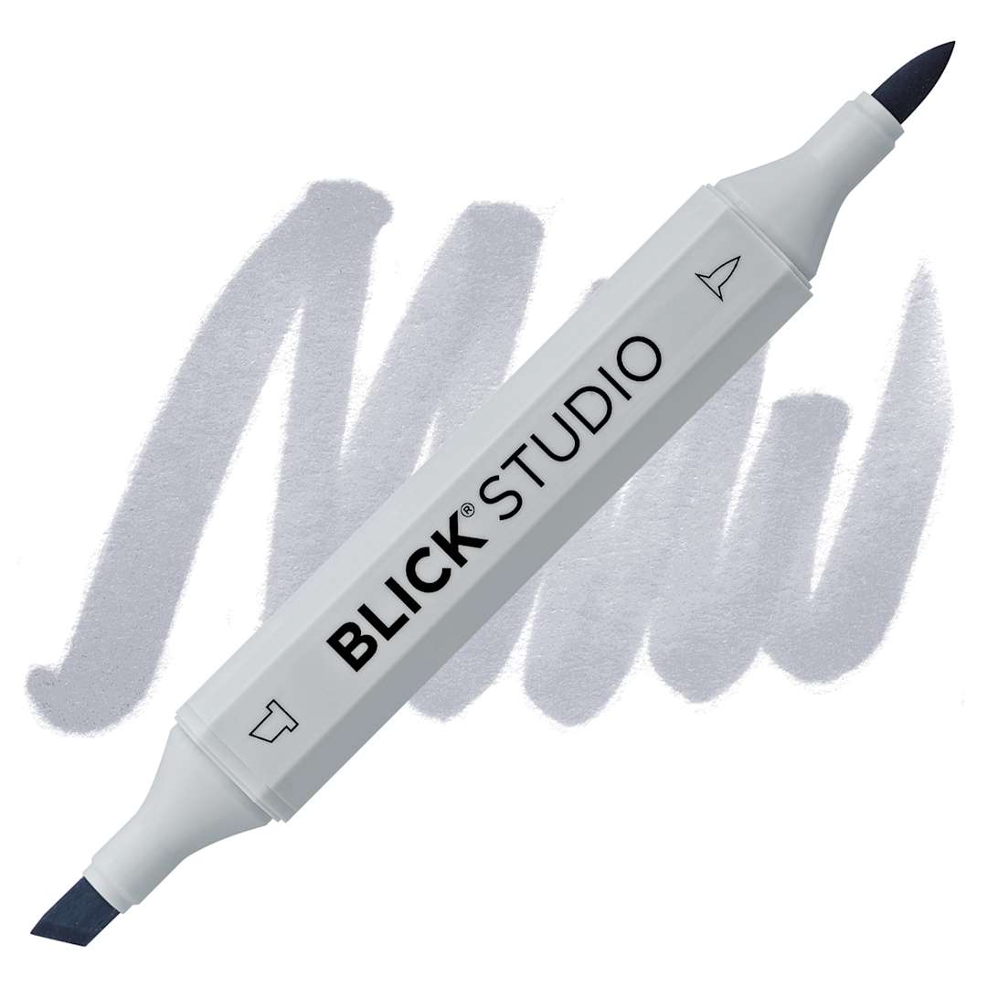 Open in modal - Blick Studio Brush Marker - Cool Gray 40% marker and swatch