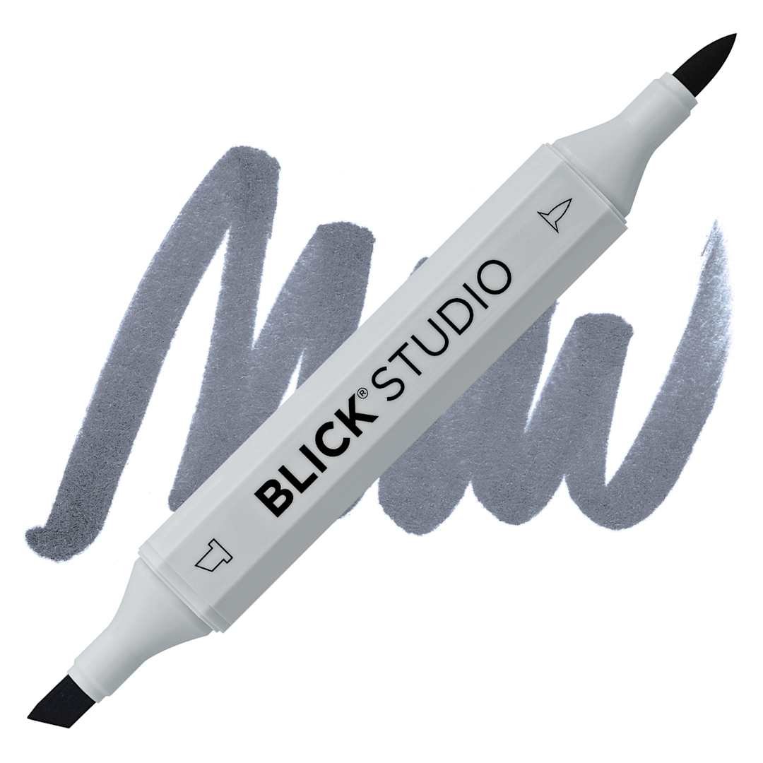 Open in modal - Blick Studio Brush Marker - Cool Gray 80% marker and swatch