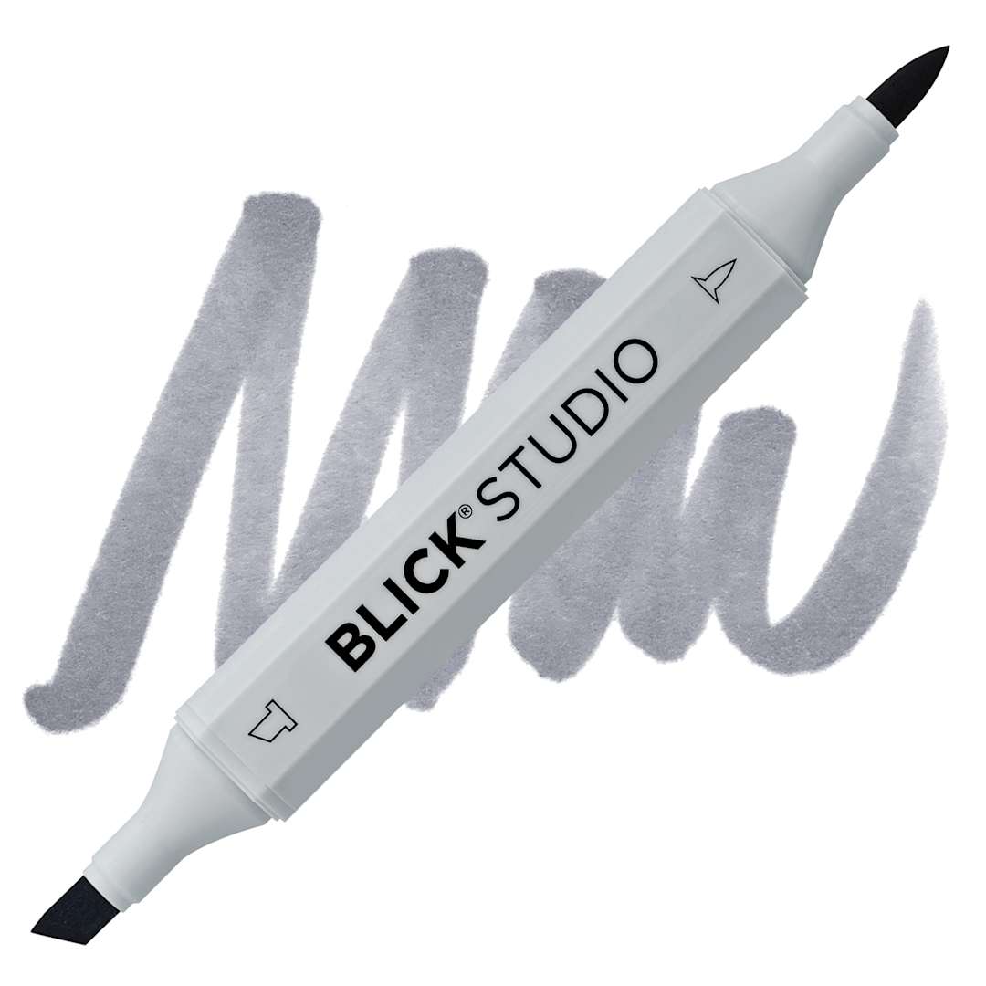 Open in modal - Blick Studio Brush Marker - Basic Gray 3 marker and swatch