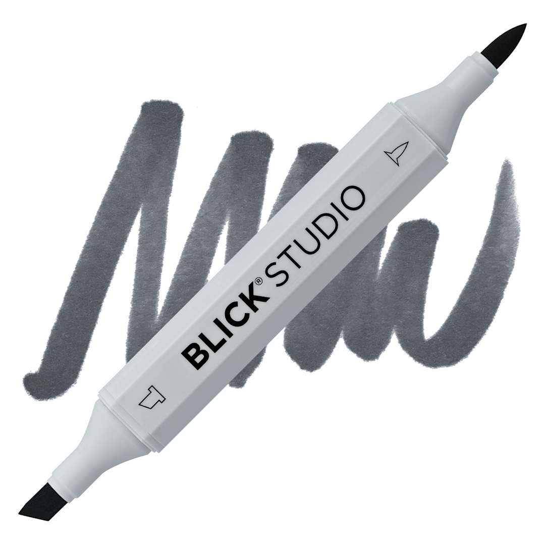 Open in modal - Blick Studio Brush Marker - Basic Gray 5 marker and swatch