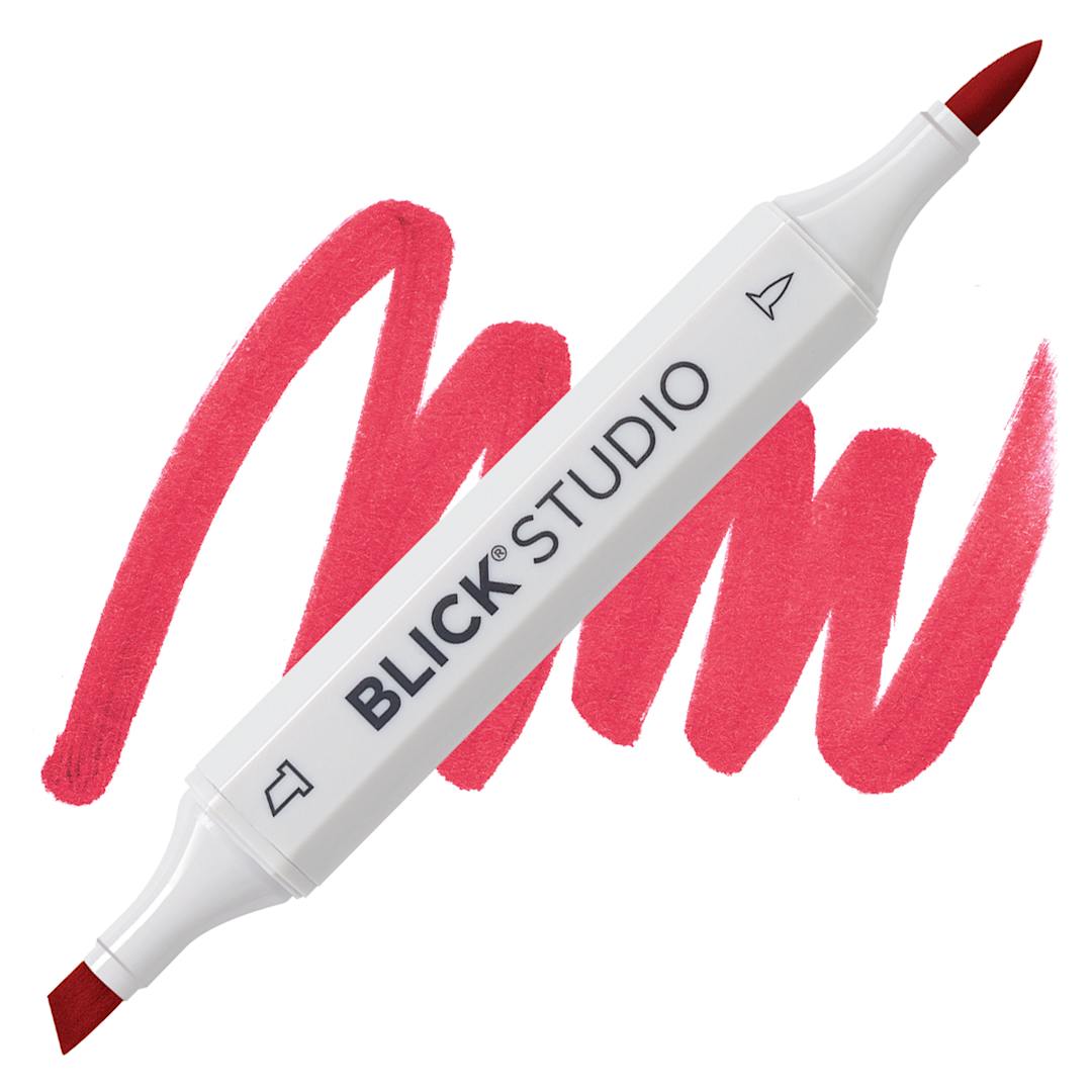 Open in modal - Blick Studio Brush Marker - Red marker and swatch