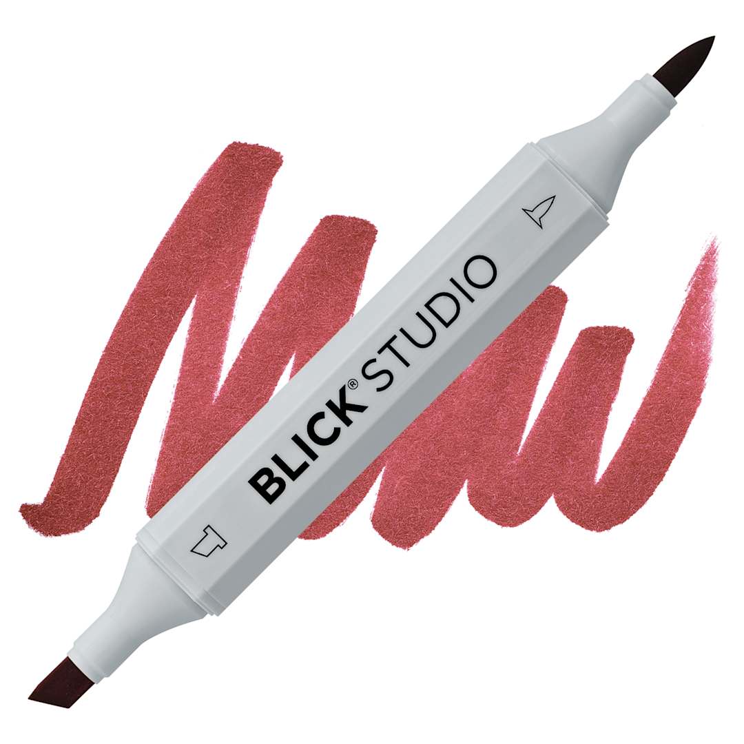 Open in modal - Blick Studio Brush Marker - Brick Red marker and swatch