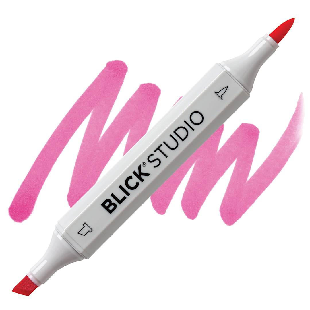 Open in modal - Blick Studio Brush Marker - Electric Pink marker and swatch