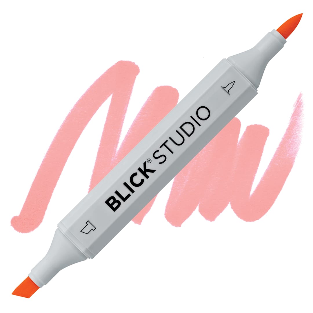 Open in modal - Blick Studio Brush Marker - Salmon Pink marker and swatch