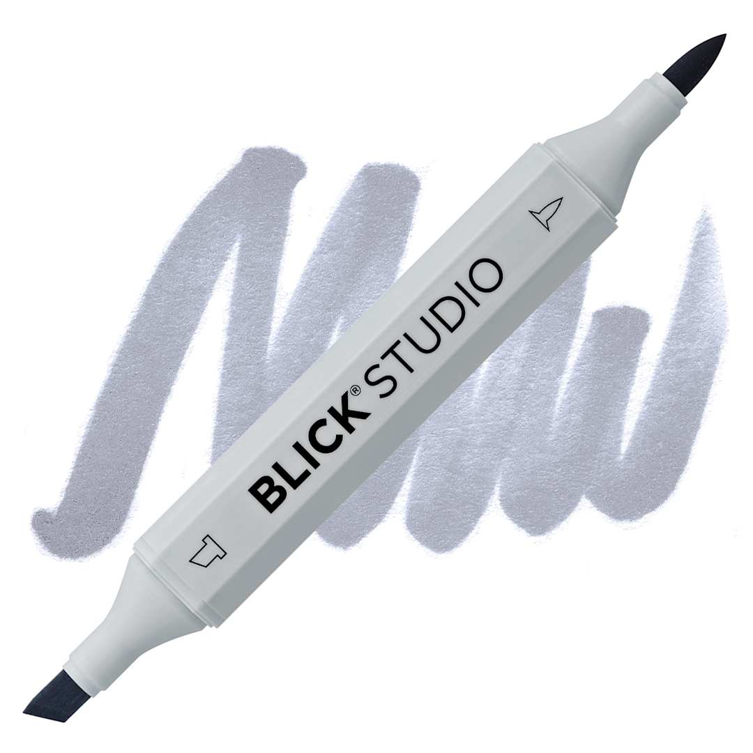 Open in modal - Blick Studio Brush Marker - Cool Gray 50% marker and swatch