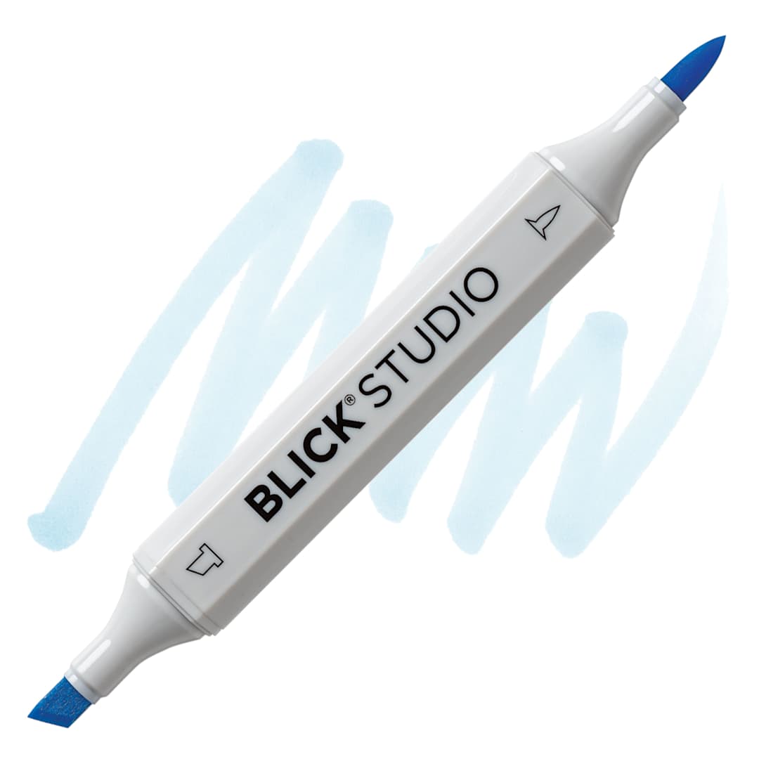 Open in modal - Blick Studio Brush Marker - Carolina Blue marker and swatch