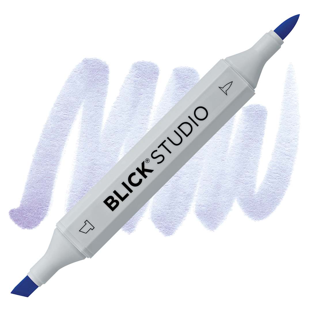 Open in modal - Blick Studio Brush Marker - Light Periwinkle marker and swatch