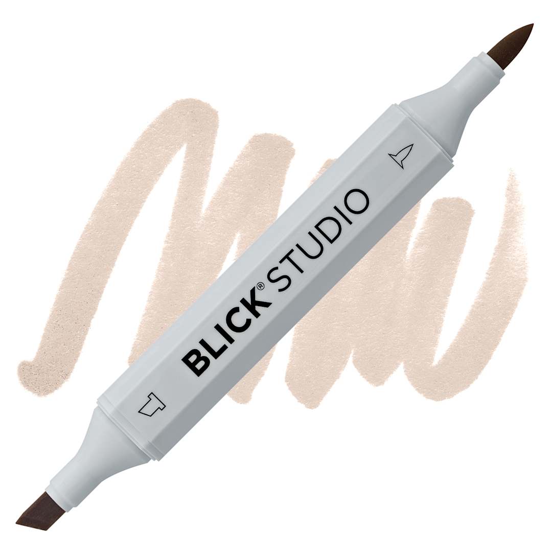 Open in modal - Blick Studio Brush Marker - Taupe marker and swatch