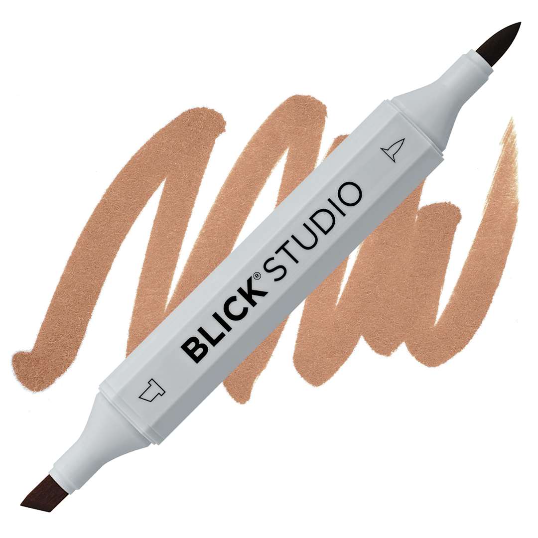Open in modal - Blick Studio Brush Marker - Walnut marker and swatch